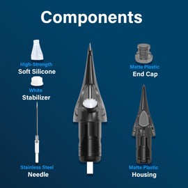 Applicator Tips DIRK 20-Piece #12 1209RL Tattoo Needles, ​Durable & Reliable, Bold Fine Line Disposable Set