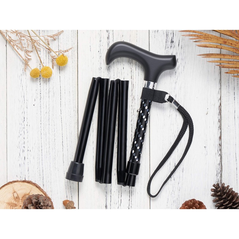 Merry Sticks（メリースティックス） ／ スターライト ／ 折りたたみステッキ ／ 杖 ／ ブラック