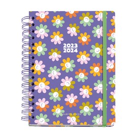 Miquelrius - Course Agenda 23-24, September 2023 to August 2024, 12 Months, Size 15.5 x 21.3 cm, Daisy, Multilingual: EN, SP, PT, IT, FR, DE