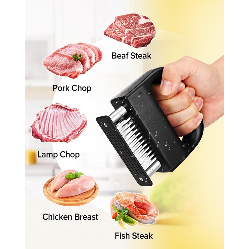MEETOZ Meat Tenderizer Tool, 48 Stainless Steel Ultra Sharp Needle