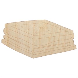 S'Mores Graham Cracker Chocolate Marshmallow Campfire Snack Unfinished Wood Shape Piece Cutout for DIY Craft Projects - 1/4 Inch Thick - 6.25 Inch Size