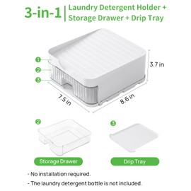 Mbetter 3-in-1 Laundry Detergent Holder + Storage Drawer + Drip Tray
