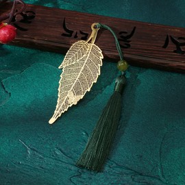 ARFUKA Bookmark Metal Leaf Tassel Pendant Bookmark Metal Bookmark for Women, Children, Teenagers, Girls, Readers and Book Lovers