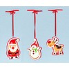 Toyland Set of 3-7cm Ceramic Hanging Character - Christmas Tree