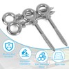EFUTURETIME 4 x Eye Bolts Stainless Steel with Wood Thread