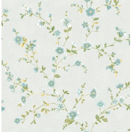 A-Street Prints Astu8|#A-Street Prints 2657-22248 Delphine Light Blue Floral Wallpaper,