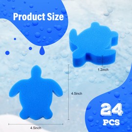 Chuangdi 24 Pieces Oil Absorbing Scum Sponge for Hot Tub, Swimming Pool and Spa, Turtle (Blue)