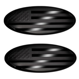 9 Inch American Black Flag Emblem for Ford,Replacement for Ford Emblem,Aluminum Front Grill Rear Tailgate Oval Badge Fit for Ford F150,F250,F350,Edge,Explorer,Ranger(2 Pieces)