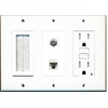 RiteAV - (3 Gang 15A GFCI Outlet Mesh-Brush Coax Cat5e