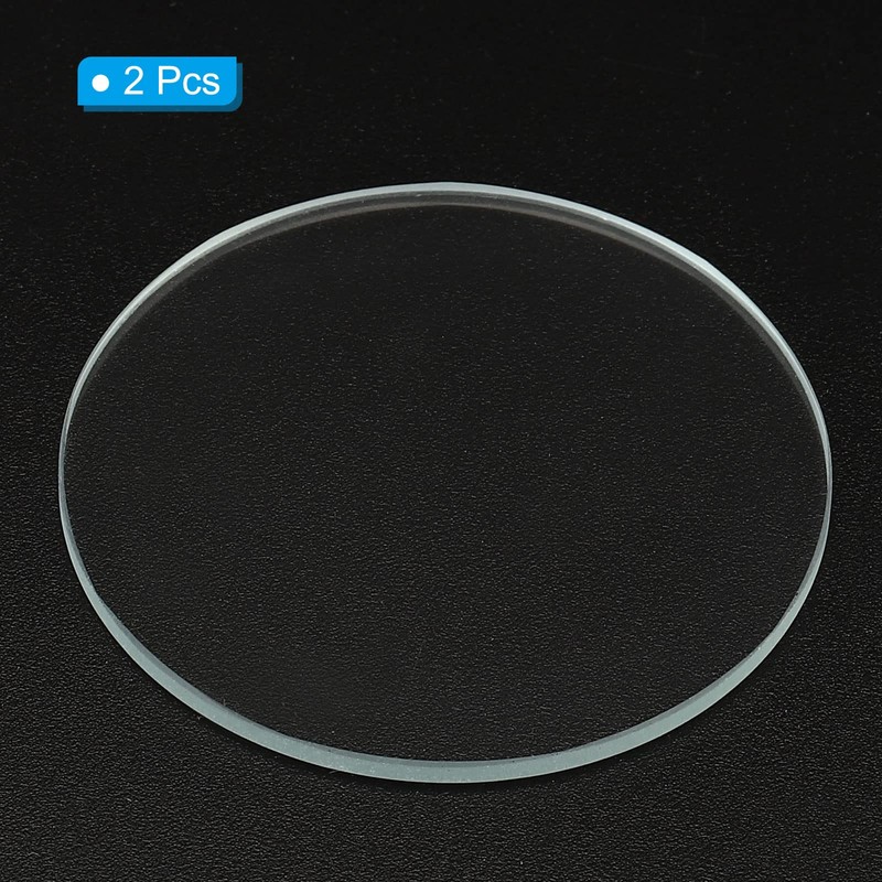 PATIKIL 1.51x0.06 Dia Flashlight Glass Lens, 2 Pcs Polished Edge
