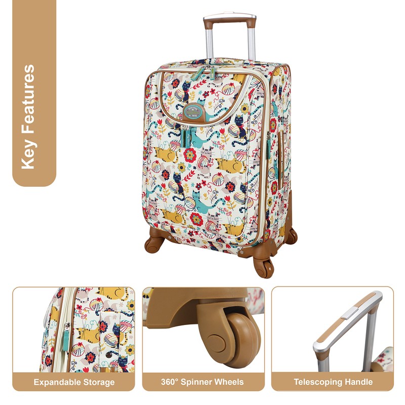 Lily Bloom Design Pattern Carry On Luggage with Spinner Wheels
