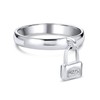 Dangle Charm Pad Lock Ring For Women Girlfriend .925 Sterling