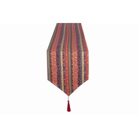 Choose from bohemian Asian attention table runner stylish living room modern Scandinavian select interior goods embroidery geometric pattern duvet liner cafe type D 70.9 x 12.6 inches (180 x 32 cm)