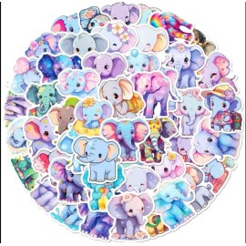 Unbranded 10pcs Colorful Elephant Stickers- Scrapbook, Journal, DIY Crafts & Cards