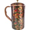 Rastogi Handicrafts Pure Copper Jug Screen Printed pitcher (1 Pitcher)