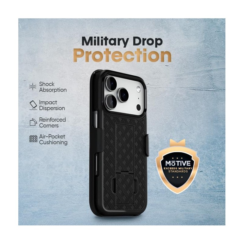 MOTIVE for 17 Pro Max, funda con clip para cinturón