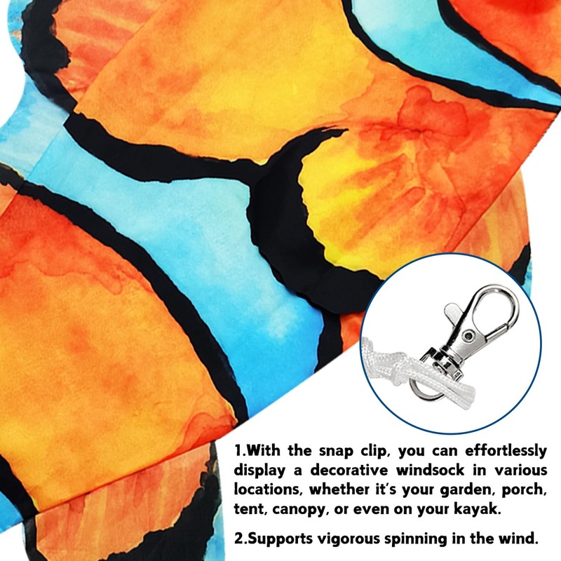 THQZLH Vibrant Yellow Fish Windsock for Outdoor Hanging, Spring and