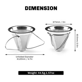 Fire-Maple Foldable Pour Over Coffee Filter Stainless Steel Coffee Dripper Collapsible Percolator for Home Outdoor