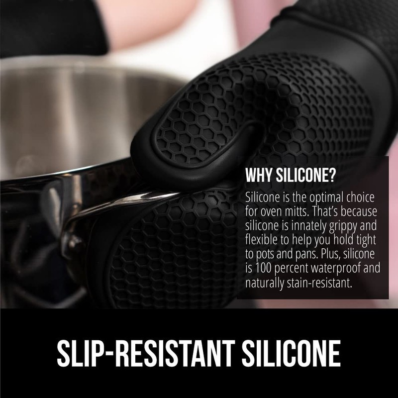 GORILLA GRIP BPA-Free Soft Silicone Oven Mitts, Heat Resistant and