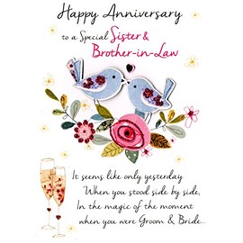 Sister & Brother-In-Law Anniversary Greeting Card Second Nature Just To Say Cards