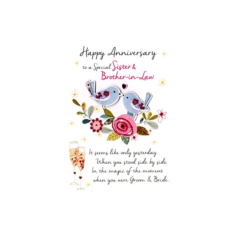 Sister & Brother-In-Law Anniversary Greeting Card Second Nature Just To