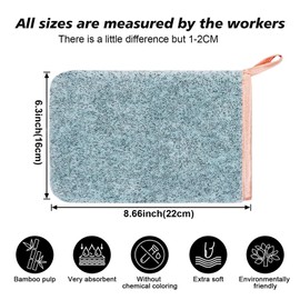 PHOGARY 6 Pack Microfiber Body Wash Mitts, 6×8 Inch Super Absorbent & Soft Face Mitten, Coral Fleece Bath Spa Cloth, Reusable Makeup Remover Mitt Gloves, 3 Colors