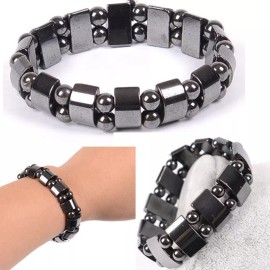 EPIC STONE-Black Magnetic Hematite Bracet- Unisex
