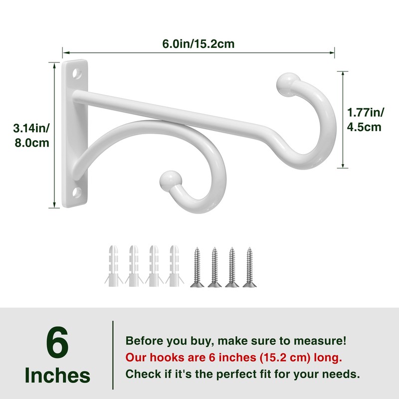 pickpiff 6-Inch Planter Hooks for Hanging Plants - Plant Hanger