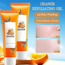 Natürliches Orange Exfoliating Gel 2 Stück - Peeling Gesicht - Orange Peeling Gel für Gesicht und Körper Tiefenreinigung - Gesichtspeeling Frau Damen Mann - Face Scrub for Women, Porenreiniger