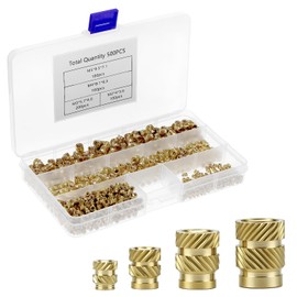 QWORK® 500pcs Assortment of Brass Threaded Inserts - Knurled Nuts M2/M3/M4/M5 for 3D Printing & Plastic Parts