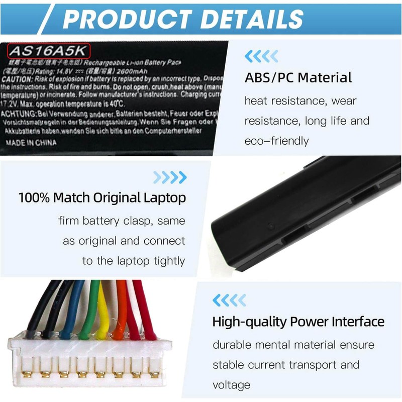 AS16A5K AS16A8K 4ICR19/66 Battery for Acer Aspire E15 E5-575 N16Q2