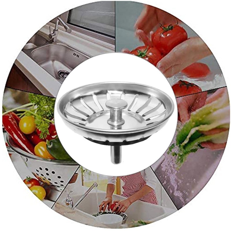 lumcov Stainless Steel Sink Strainer 78 mm Strainer Basket Sink