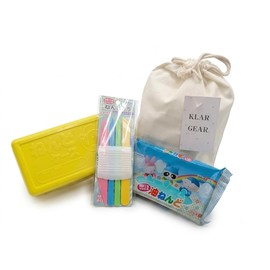KLAR GEAR Educational Clay 4 Piece Set with Drawstring Bag for Safe and Safe Color Oil Clay Elephant Case 4 Spatulas Blue