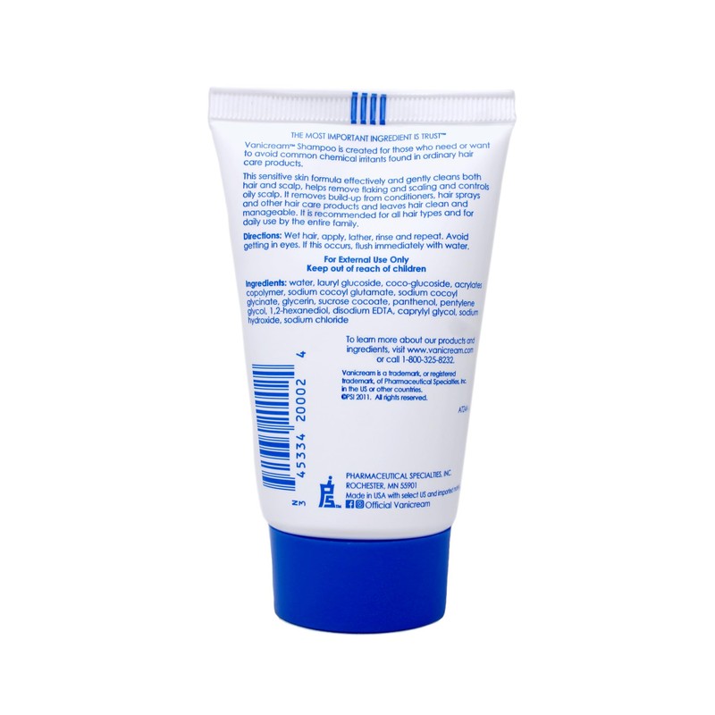 Vanicream Shampoo and Conditioner, 2 Ounce Travel Size Combo Set