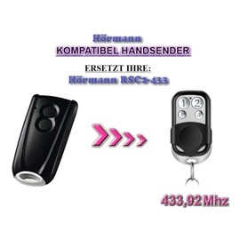 Hörmann RSC2-433 Compatible Hand Transmitter, Replacement Remote Control 4-Channel 433.92 MHz Rolling Code