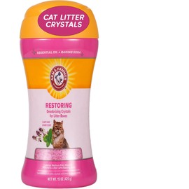 Arm & Hammer Restoring Cat Litter Box Deodorizing Crystals, Clary Sage & Mint Scent - Cat Smell Eliminator for Home, Odor Control, Cat Litter Crystals, Cat Essentials, 15 Ounce