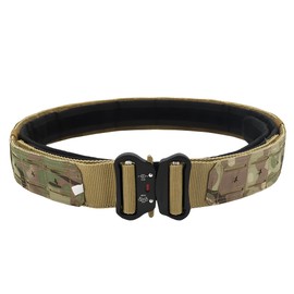 aiGear Tactical Belt, Quick-Release MOLLE Battle Belt for Men, Adjustable Heavy Duty Rigger Belt for Military, Airsoft & Work, Fits Waist 31"-35"