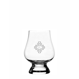 Q Decorated Monogram Etched 2.5oz Wee Whisky Glass Compatible With Glencairn Accessories