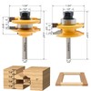 Exqutoo 3PCS 1/4" Shank Router Bit Set, Raised Panel Cabinet
