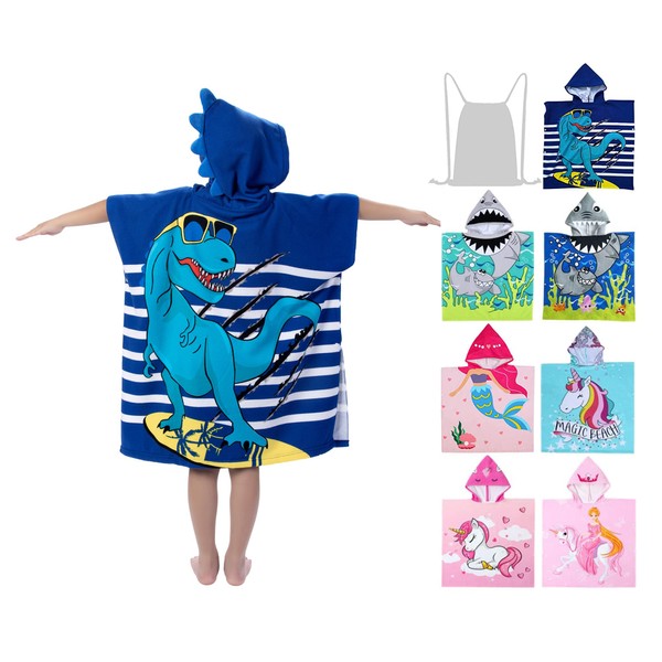 growell Hooded Kids Beach Towels - Toddler Bath Towel Girls