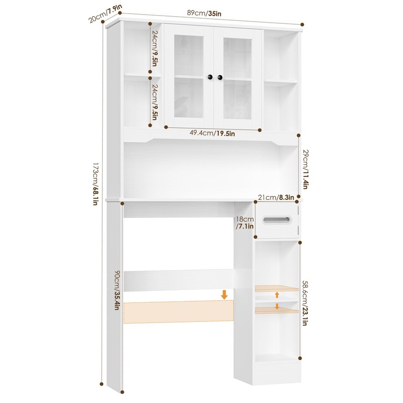 FACBOTALL Over The Toilet Storage Cabinet, Over Toilet Bathroom Organizer