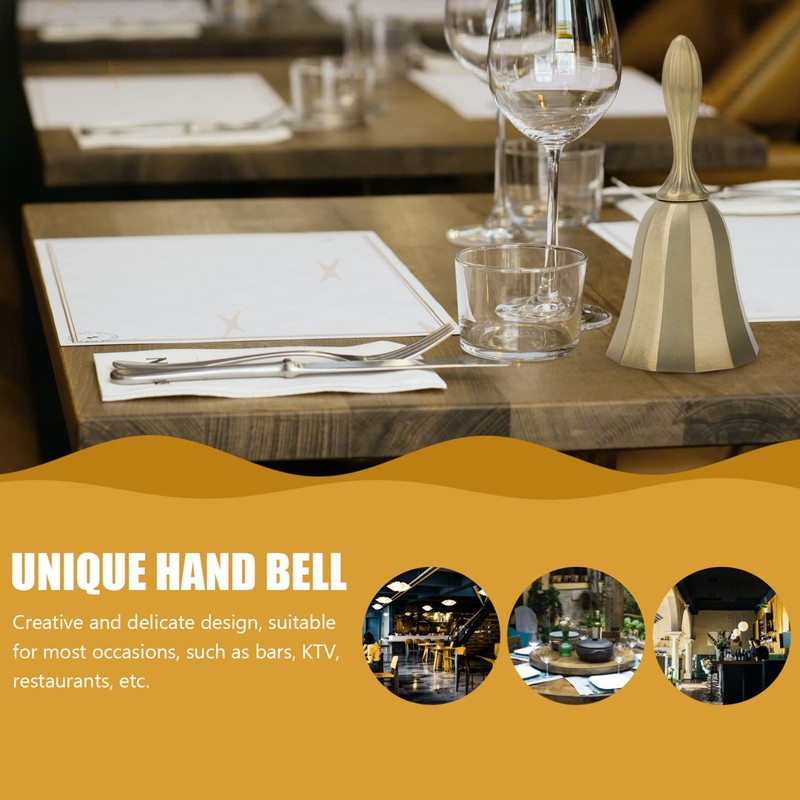 TEHAUX Restaurant Reception Bell Vintage Metal Hand Bell for Service