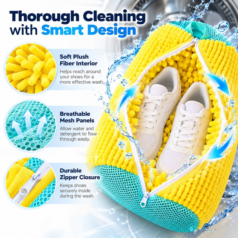 Shoe Washing Bag for Machine Washing – Reusable Polyester Laundry