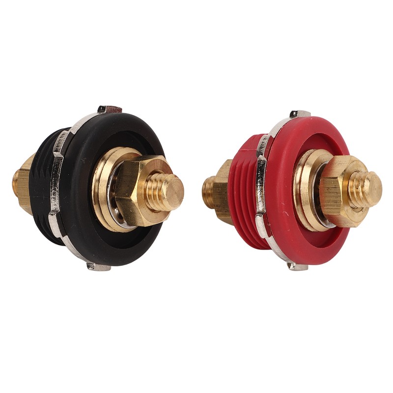 2PCS 3/8in Thru Panel Battery Terminal 250A Black Red Universal