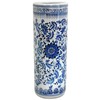 Red Lantern Oriental Furniture 24" Floral Blue & White Porcelain