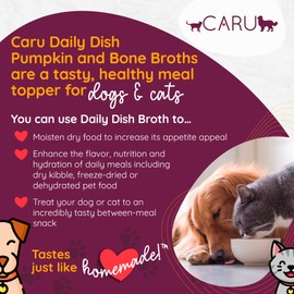Caru - Daily Dish Beef Bone Broth - Meal Topper for Dogs & Cats - Supports Overall Pet Health - Pour-Over Broth for Wet/Dry Food - Human Grade Ingredients - Non-GMO - Made in USA - 17.6 oz - 1 Pack