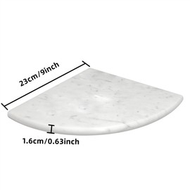 Jusmioke 9 Inch Marble Corner Shower Shelf for Bathroom, Shower Room, Both Side Honed Polished, Bathroom Wall Mounted (Carrara White - 2pcs)