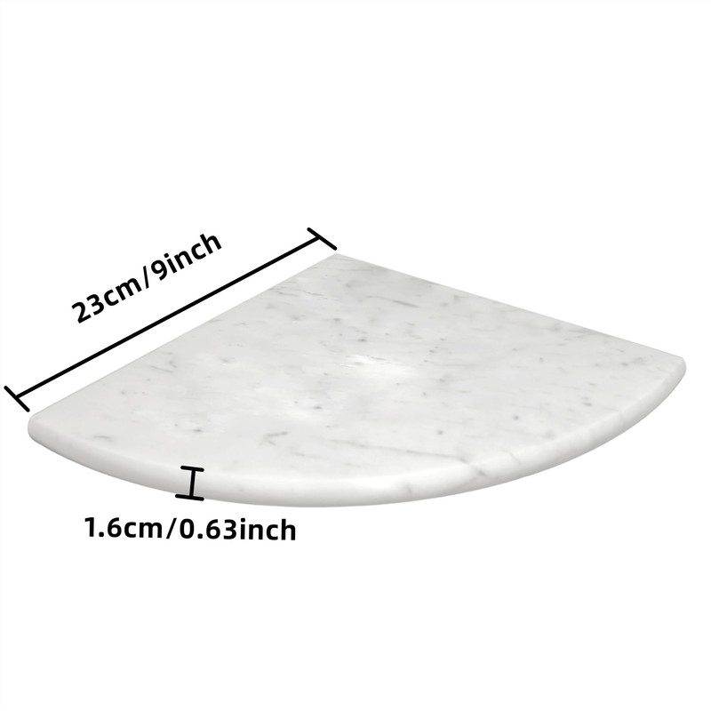 Jusmioke 9 Inch Marble Corner Shower Shelf for Bathroom, Shower