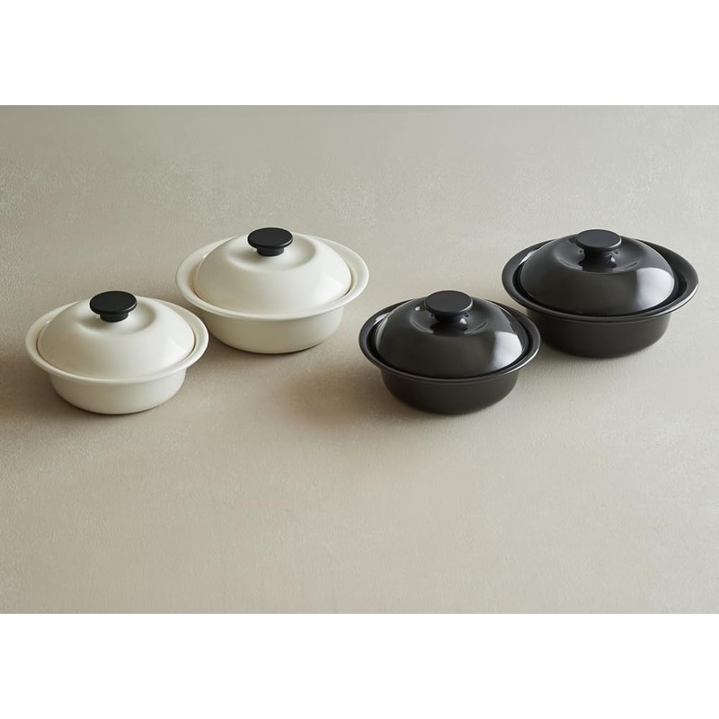 Nodahoro Heat Resistant Pot, Enameled, Gas/IH Compatible, Large, Individual Pot,