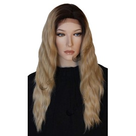 Lace Front Wigs, 24 Inches Long Natural Wavy Wig with Baby Hair, Ombre Brown Roots to Mixed Blonde Wig, Premium Synthetic Heat Resistant Hair Wigs for Women.